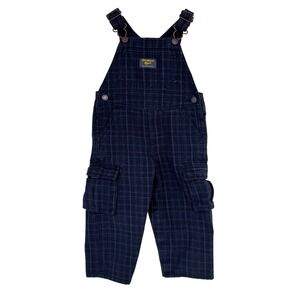 OshKosh Blue Plaid‎ Bib Overalls Size 24 Months